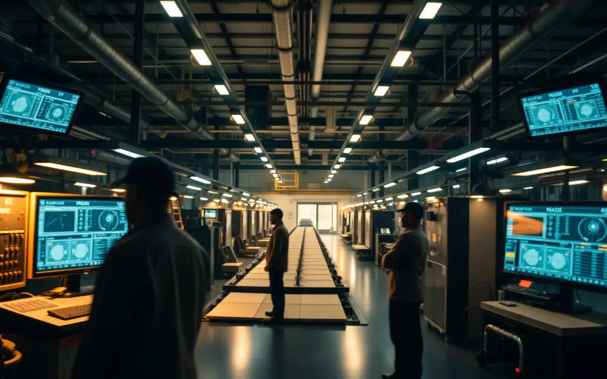 Ceramic factory with production dashboards