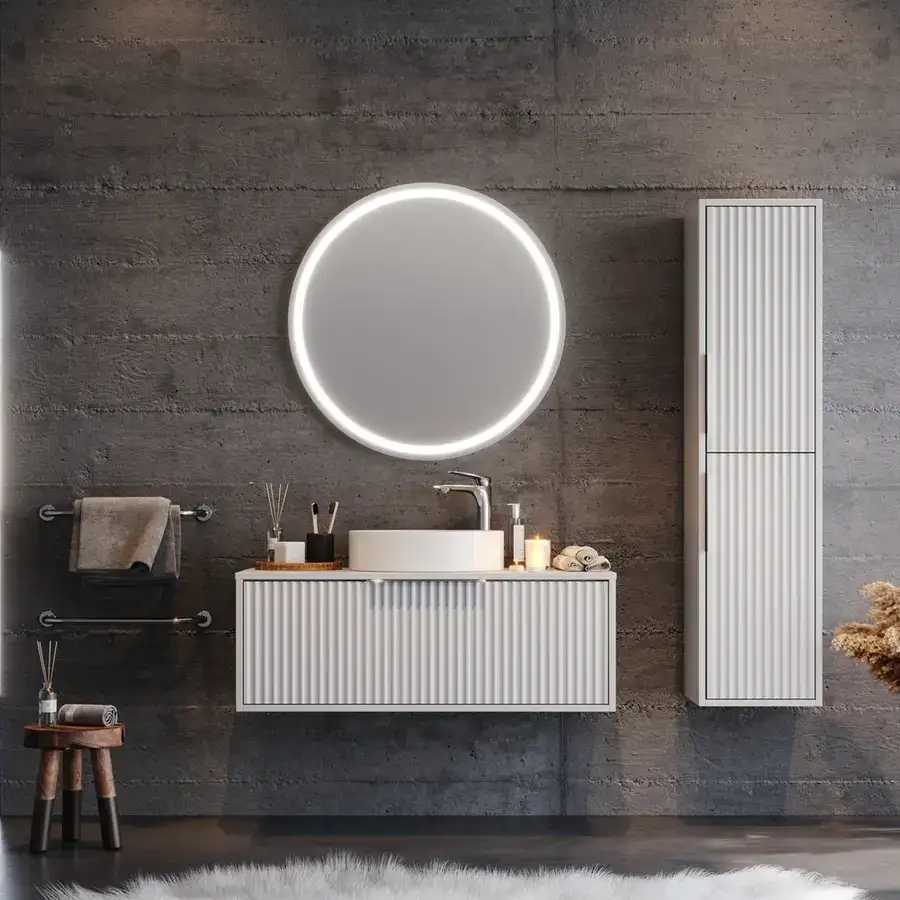 Έπιπλο μπάνιου MartinBath Hole — MDF με λάκα, 85 και 100 cm