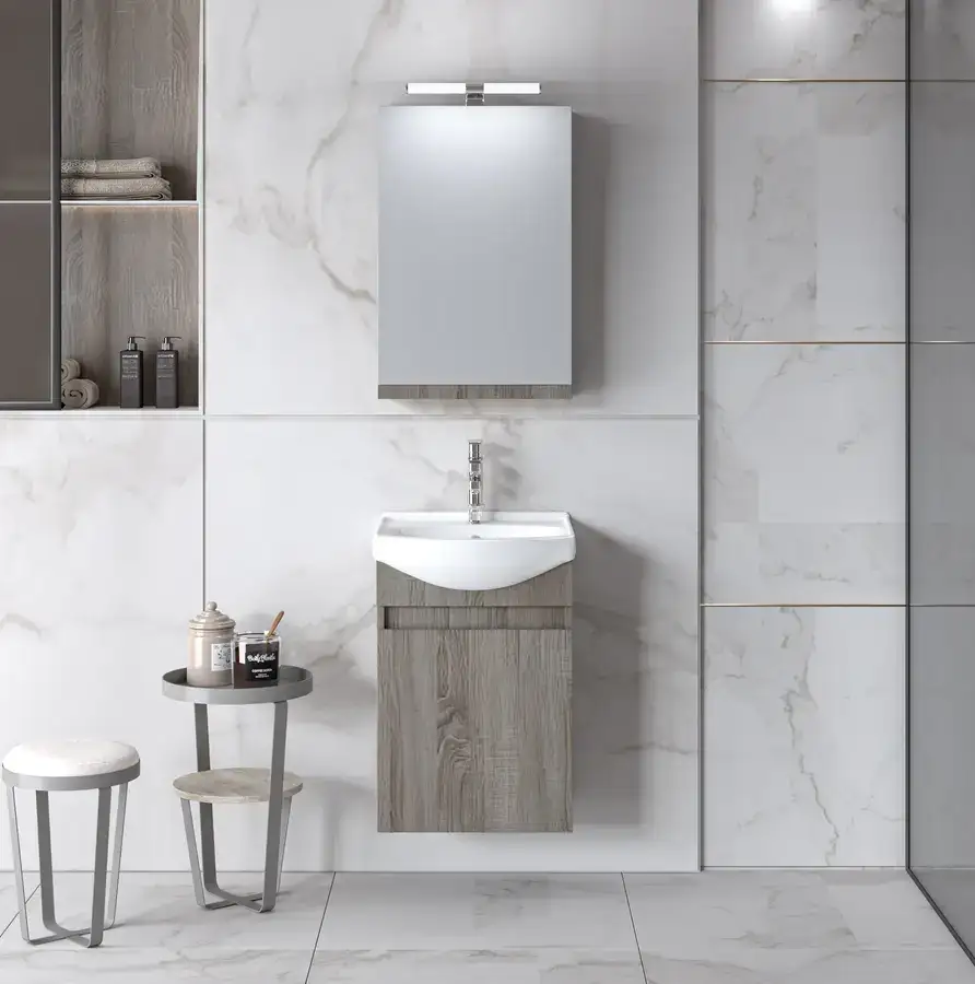Έπιπλο μπάνιου MartinBath Siena — μοριοσανίδα μελαμίνης, 45, 55, 65, 75, 90 και 100 cm