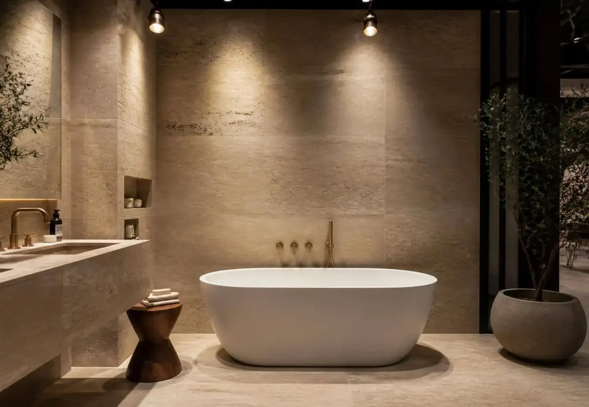 Showroom vignette with finishes