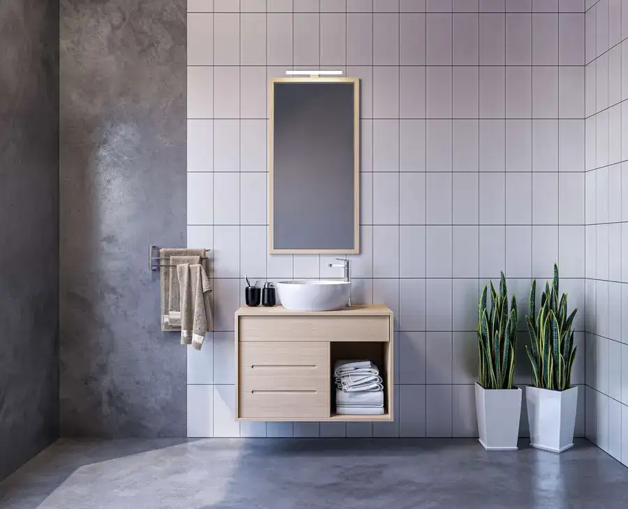 Έπιπλο μπάνιου Zebis Natural — 80 και 130 cm